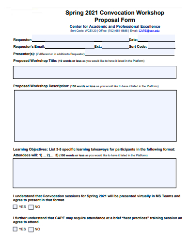 workshop proposal form template