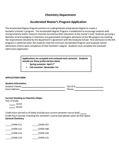accelerated masters program application template