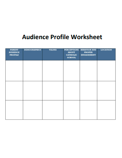 audience profile worksheet template