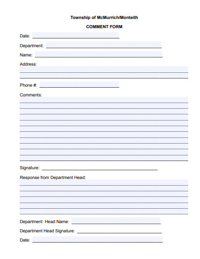 basic comment form template