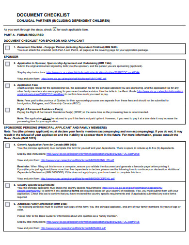 basic document checklist template