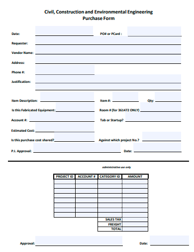 basic purchase form template