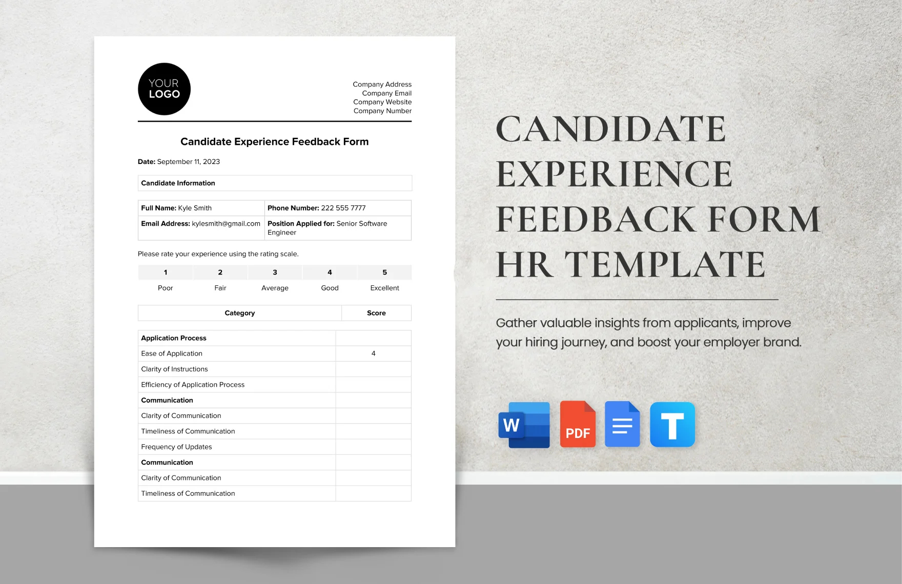 candidate experience feedback form