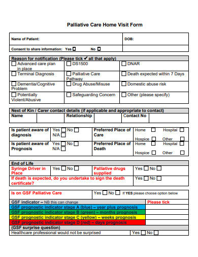 care home visit form template