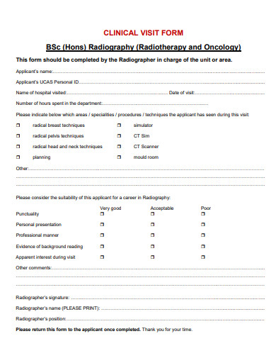 clinical visit form template