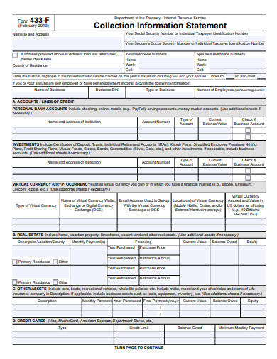 collection information statement template