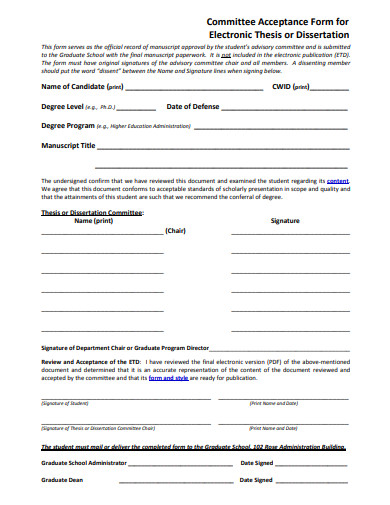 committee acceptance form template