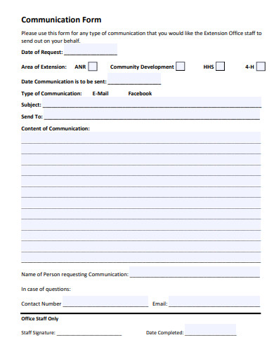 FREE 33+ Communication Form Samples in PDF | MS Word