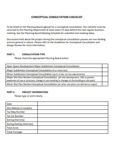 conceptual consultation checklist template