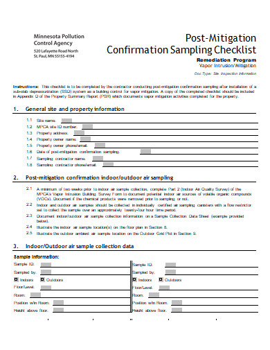 confirmation checklist in doc