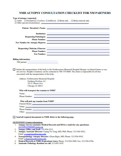 consultation checklist for partners template