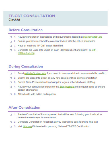 consultation checklist format template