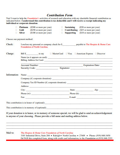 contribution form in pdf