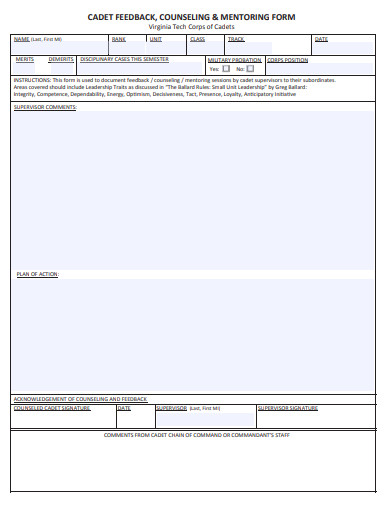 counseling form template