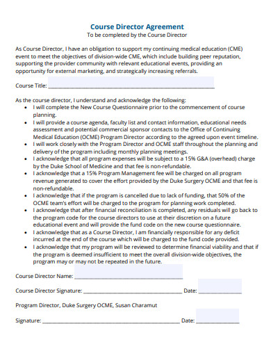 course director agreement template