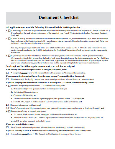 document checklist template