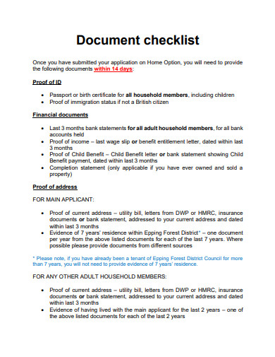 draft document checklist template