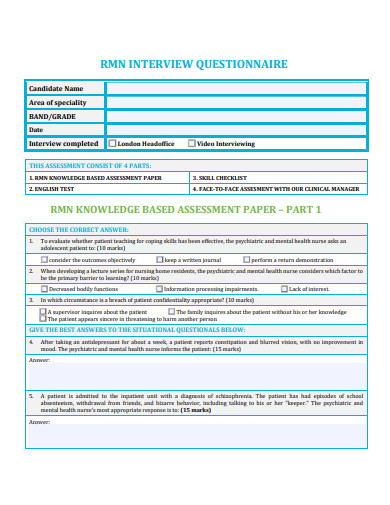 draft interview questionnaire template