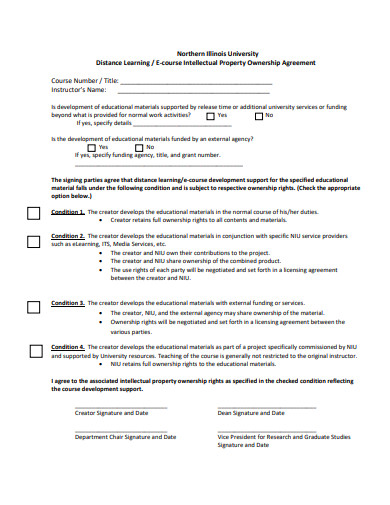 e course intellectual property ownership agreement template