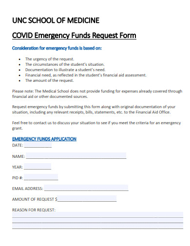 emergency funds request form template