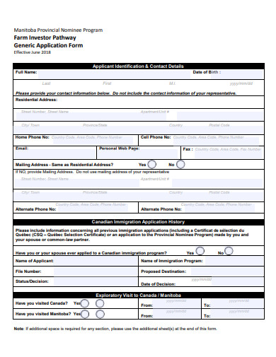 farm investor application form template