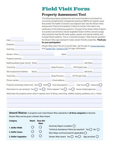 field visit form template