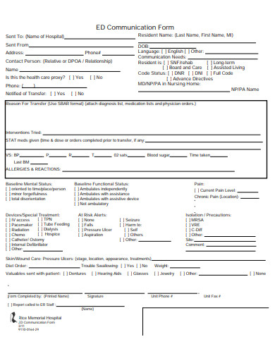 formal communication form template