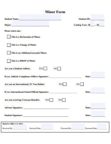 formal minor form template