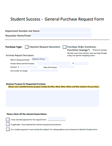 general purchase request form template