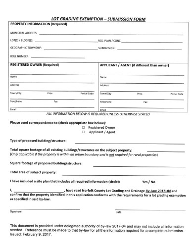 grading exemption submission form template