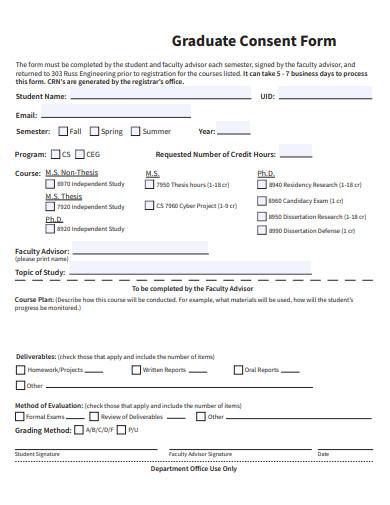 graduate consent form template