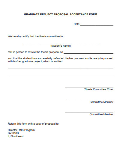 graduate project proposal acceptance form template