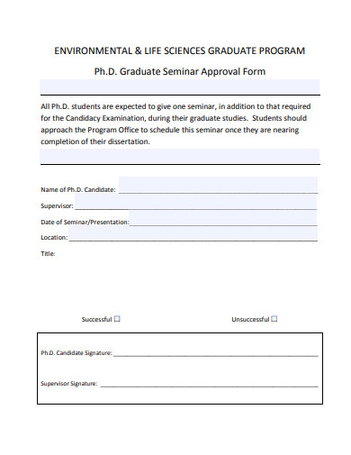 graduate seminar approval form template