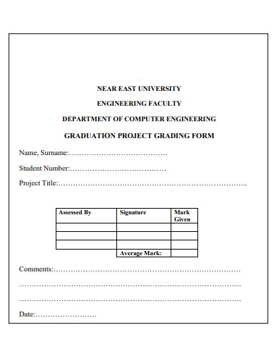 graduation project grading form template
