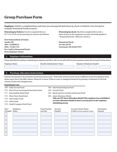 group purchase form template