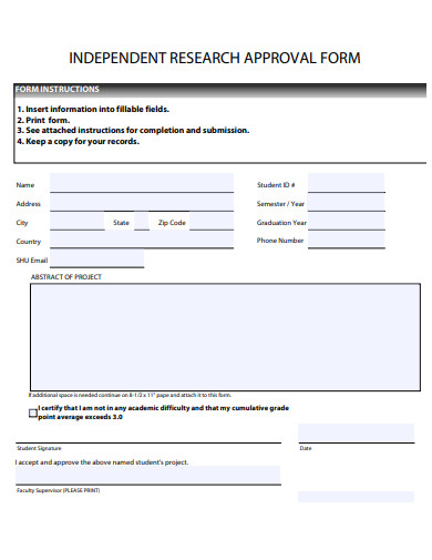 independent research approval form template