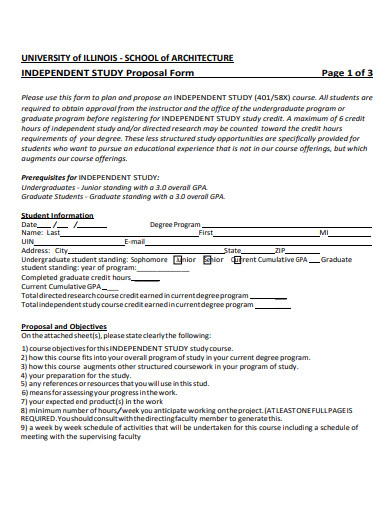 independent study proposal form template