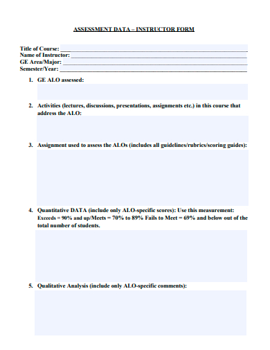 instructor form example