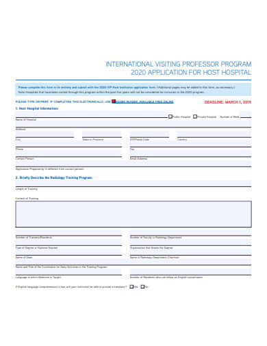 international visiting professor program application template