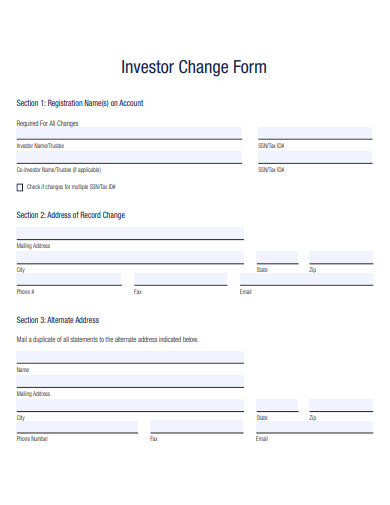 investor change form template