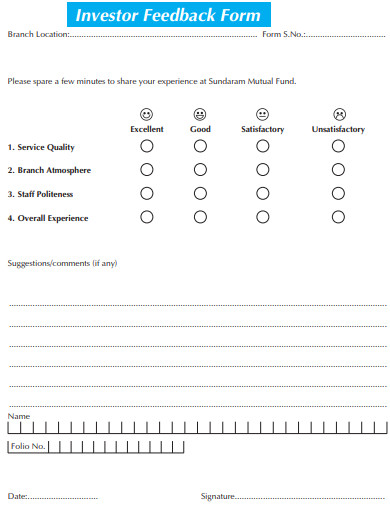 investor feedback form template