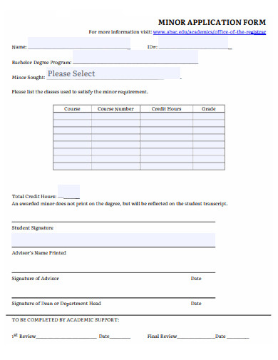 minor application form template