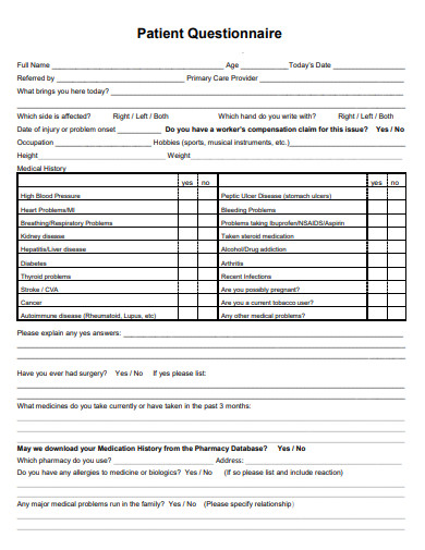 patient questionnaire in pdf