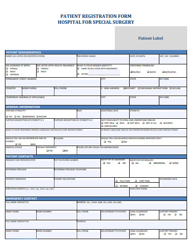 patient registration form template