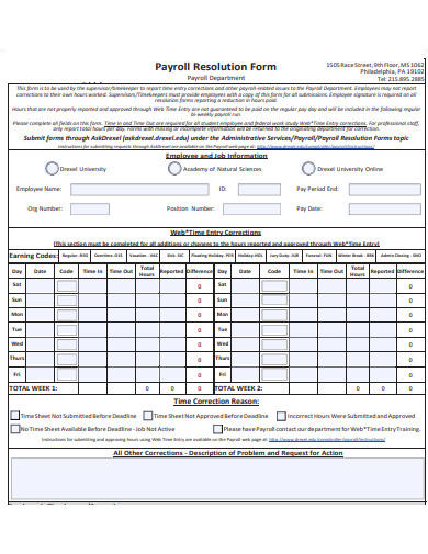 payroll resolution form template