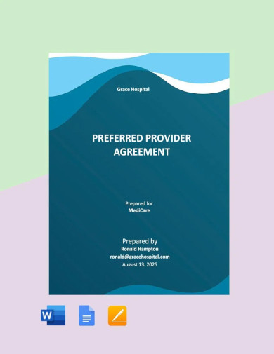 preferred provider agreement template