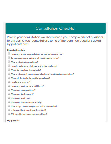 printable consultation checklist template