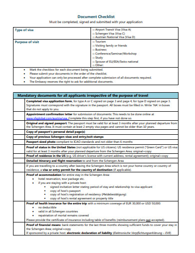 printable document checklist template
