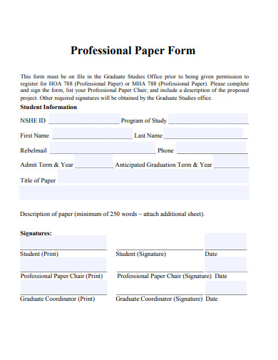 professional paper form template