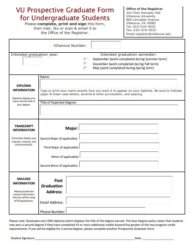 prospective graduate form template